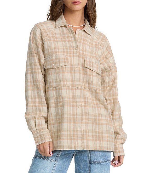 Billabong Coastal Breeze Plaid Oversized Shirt