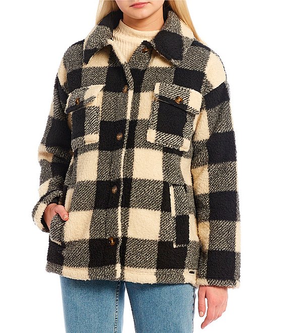 Color:Black - Image 1 - Fairbanks Long-Sleeve Printed PolarFleece® Cozy Jacket