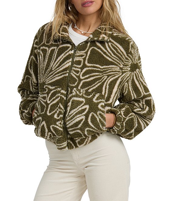 Billabong Long Sleeve First Light Sherpa Center Front Zip Jacket