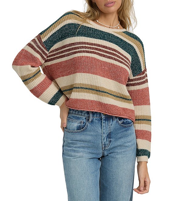 Billabong Long Sleeve Striped Pullover Sweater