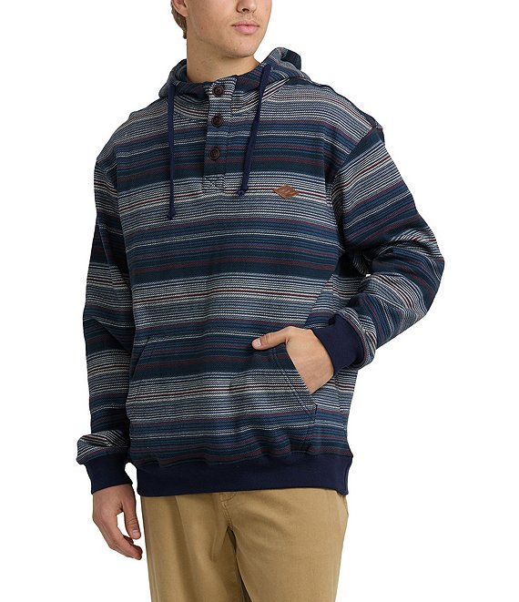 Billabong Rancho Long Sleeve Horizontal Striped Hooded Pullover