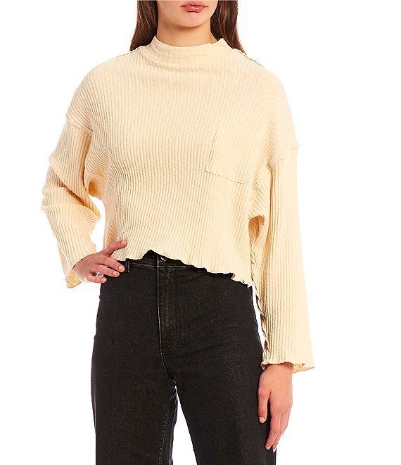 Color:Antique - Image 1 - The Saturday Long Sleeve Knit Blouse
