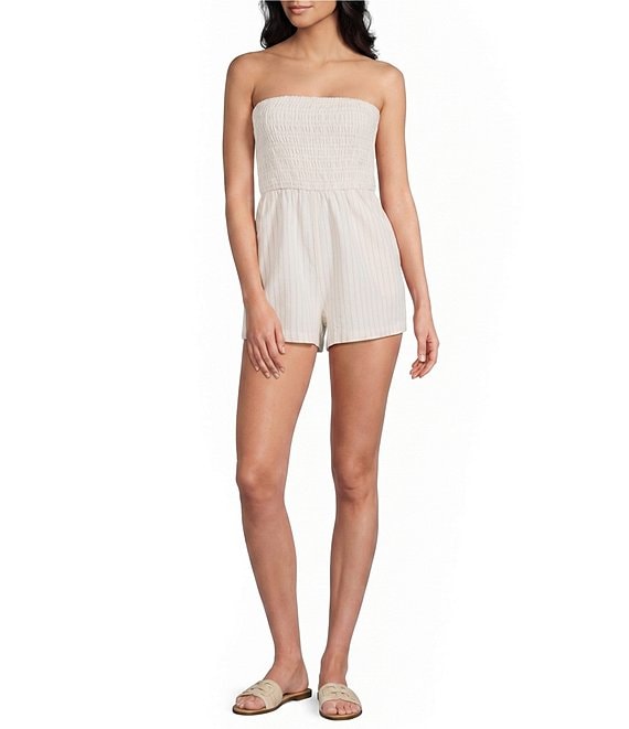 Billabong Vacay Strapless Striped Romper