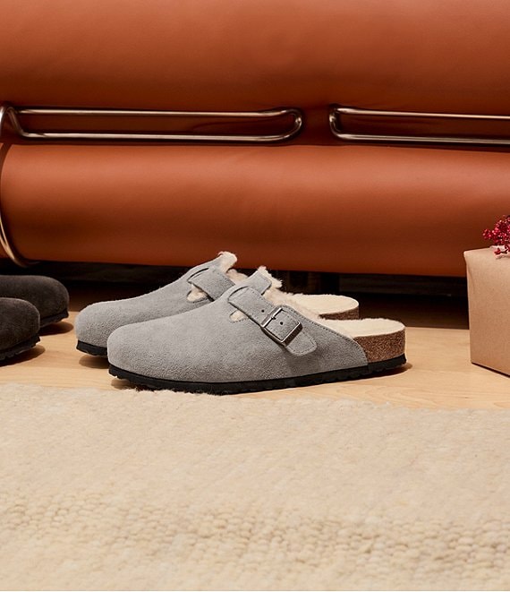 Birkenstock Women's Boston Suede Shearling-Lined Clogs | Dillard's