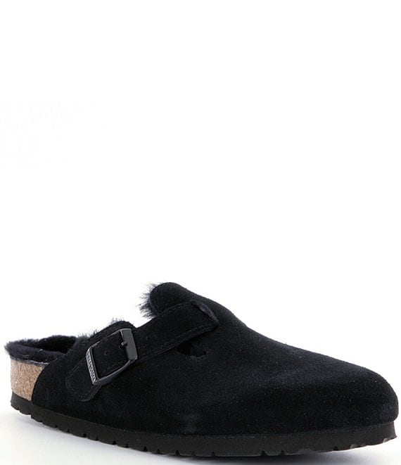 birkenstock boston suede clogs