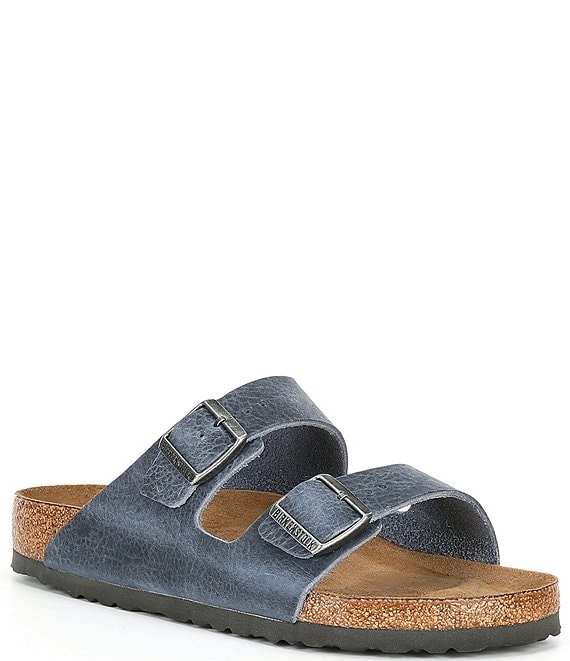 enkel frihed noget Birkenstock Men's Arizona Oiled Leather Soft Footbed Slip-On Sandals |  Dillard's