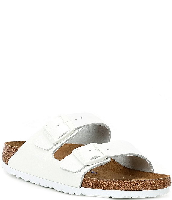 Color:White - Image 1 - Women's Arizona Leather Soft Footbed Sandals