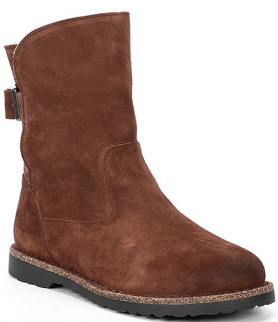 suede shearling boots womens