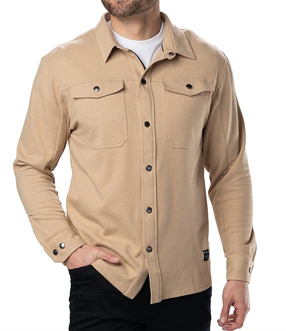 Color:Bourbon - Image 1 - Long Sleeve Harvey Full Snap Shirt