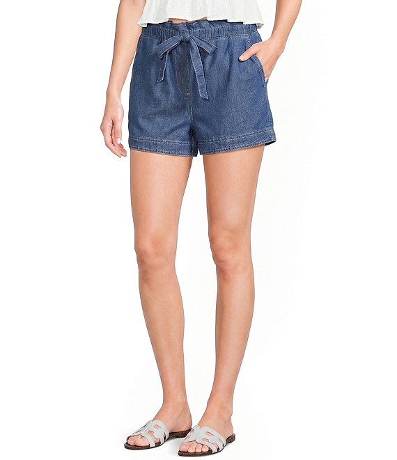 Blu Pepper Denim Tie Front Shorts