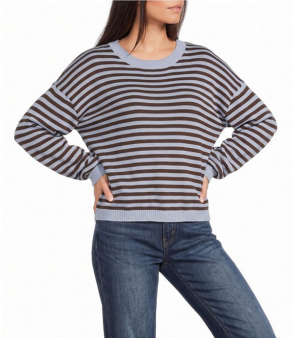 Blu Pepper Striped Long Sleeve Knit Sweater