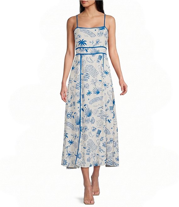 Blu Pepper Tropical Printed Maxi Dress