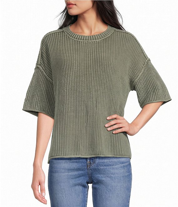 Blu Pepper Washed Drop Shoulder Sweater