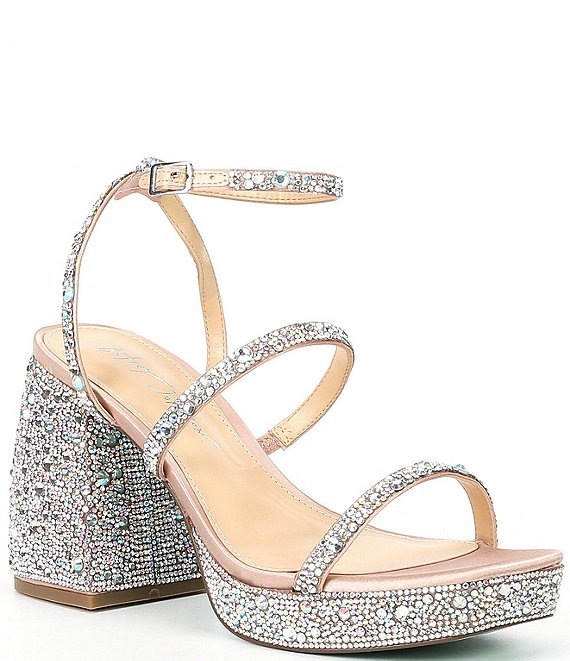 Blue by Betsey Johnson Denni Rhinestone Platform Dress Sandals | Dillard's