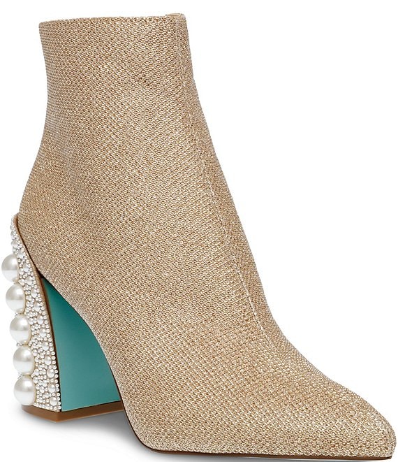 Pearl heel booties hotsell