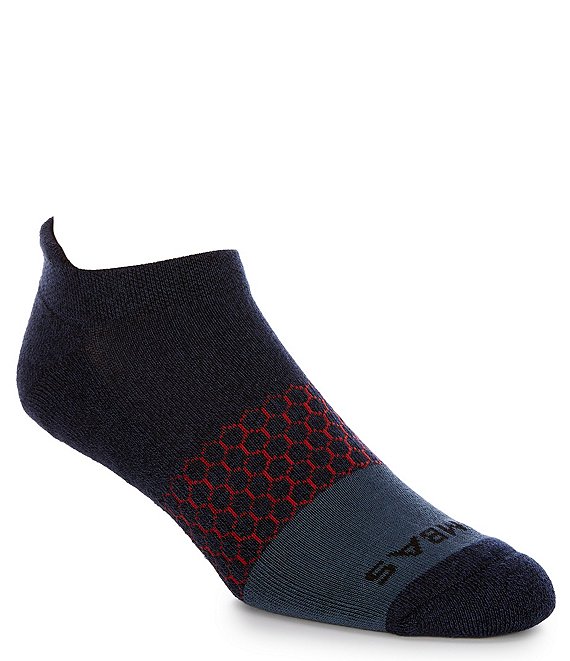 Bombas Color Block Toe Cushioned Ankle Socks, Black/Navy - Image 1