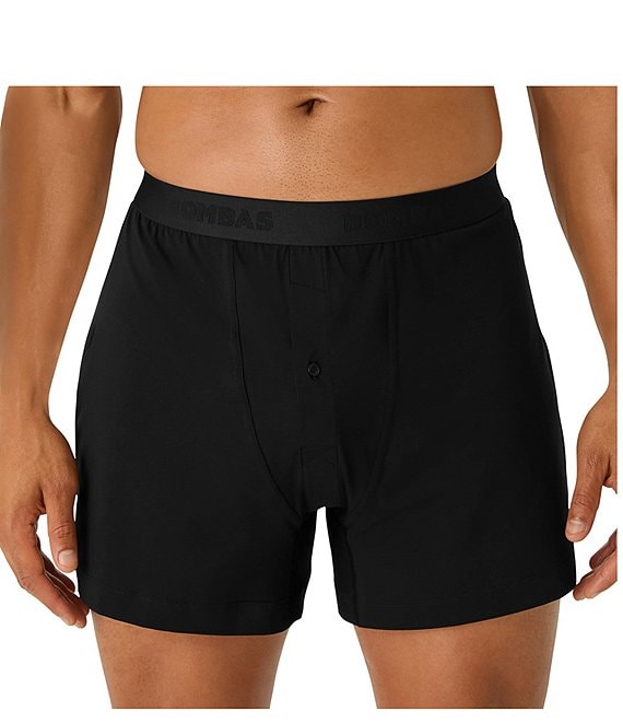 Bombas Men's Cotton Modal Blend 6#double; Inseam Boxer Brief, Black - Image 1