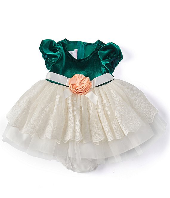 Bonnie Jean Baby Girls Newborn-24 Months Short-Sleeve Velvet Ballerina Dress