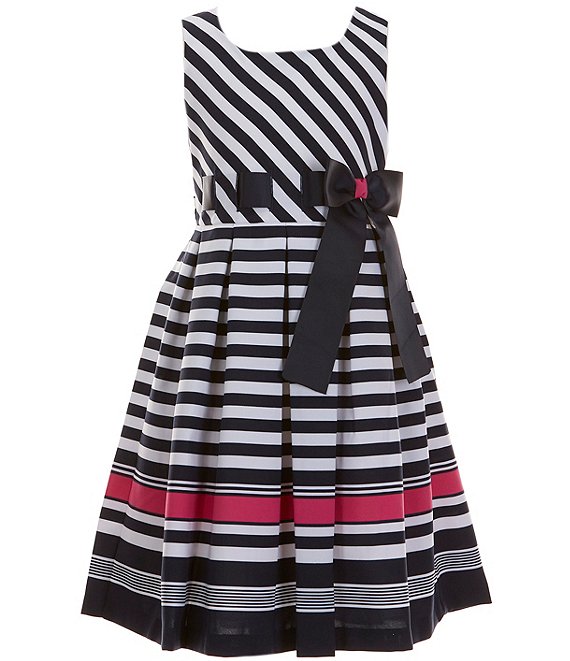 Bonnie Jean Big Girls 7 16 Sleeveless Nautical Stripe Border Hem Fit Flare Dress Dillard s