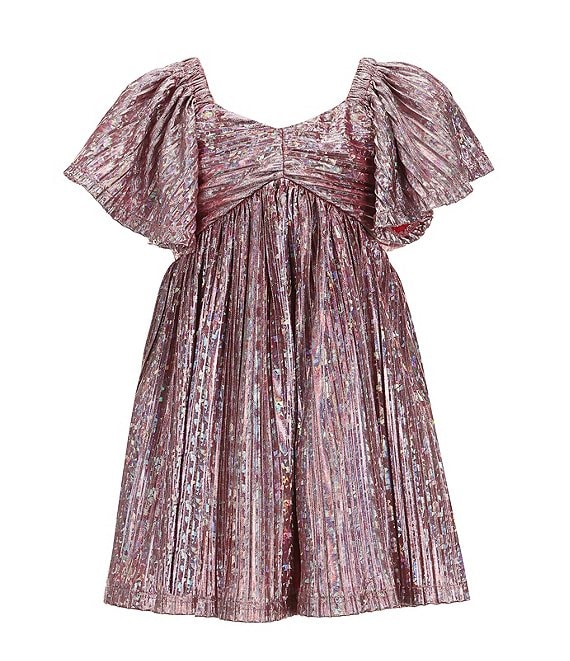 Bonnie Jean Little Girls 2T-6X Flutter Sleeve Metallic