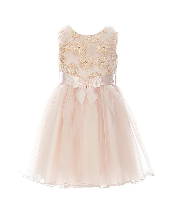 Color:Blush - Image 1 - Little Girls 2T-6X Puff Shoulder Dress