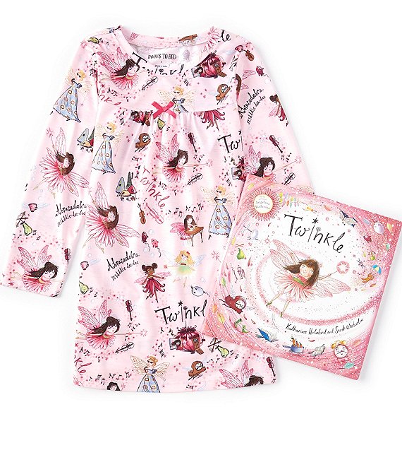 Color:Pink - Image 1 - Little Girls 2-8 Twinkle Gown & Book Set