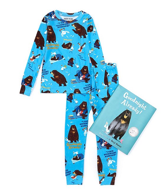 Color:Blue - Image 1 - Little/Big Boys 2-10 Goodnight Already Two-Piece Pajamas & Book Set