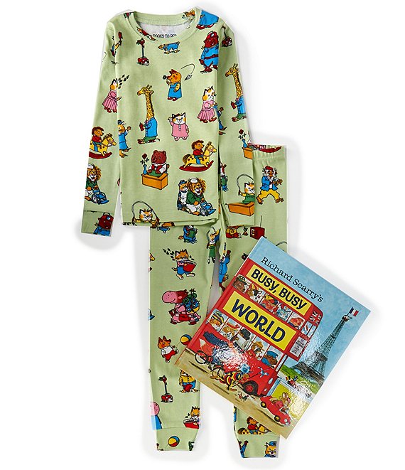 Books To Bed Little/Big Boys 2-8 Busy Busy World 2-Piece Pajama & Book Set