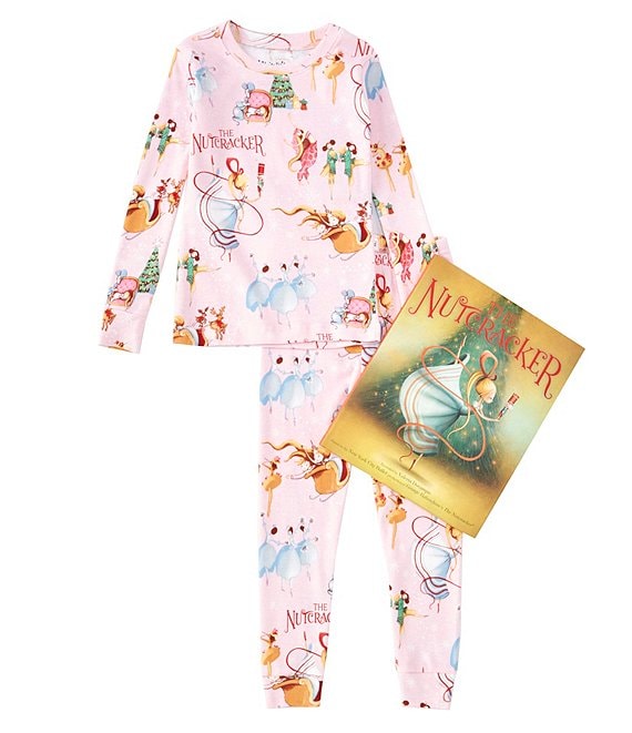 Color:Pink - Image 1 - Little/Big Girls 2-10 Christmas Nutcracker Pajamas & Book Set