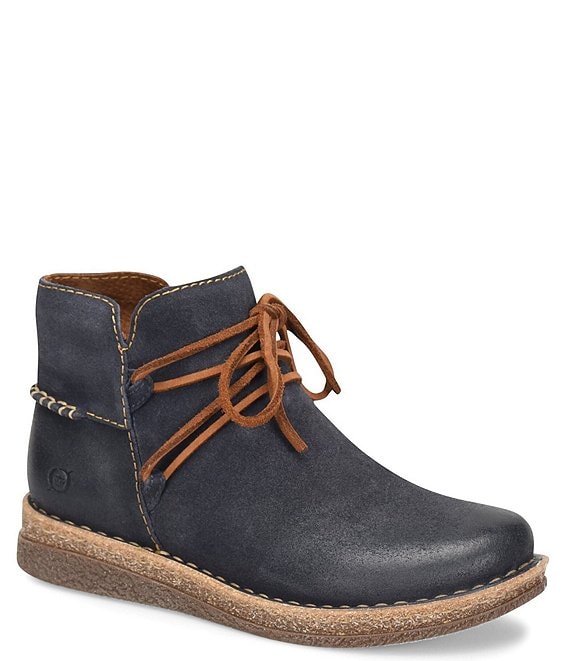 Color:Indigo Navy - Image 1 - Calyn Distressed Leather Ankle Boots