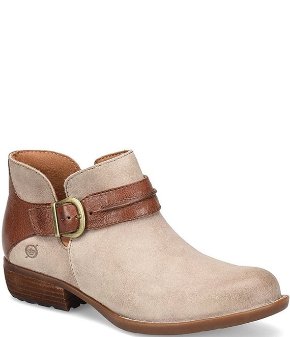 Donatee Low Heels Ankle Boots In Beige Leather