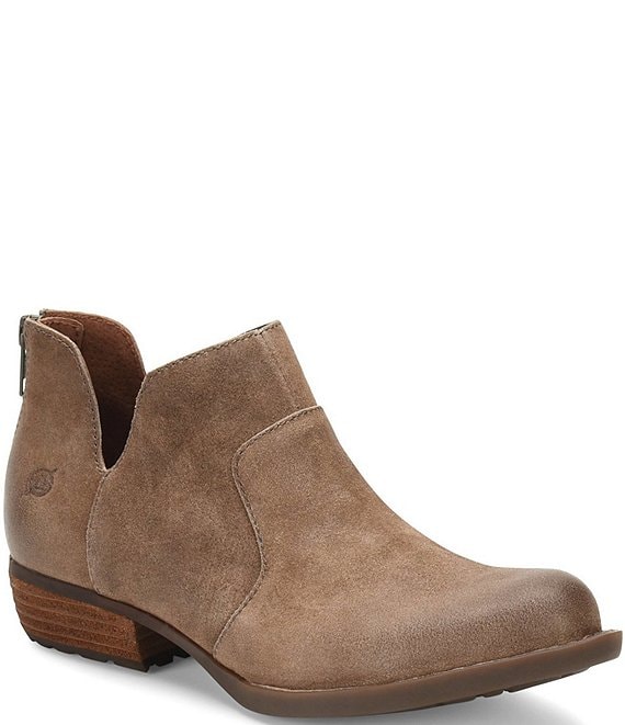Color:Taupe - Image 1 - Kerri Distressed Suede Booties