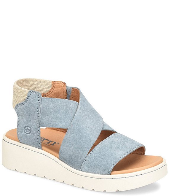 Born Kirby Suede Platform Wedge Sandals