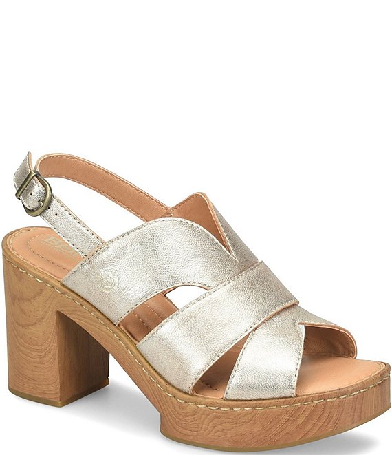 Born Nassau Leather Platform Sandals