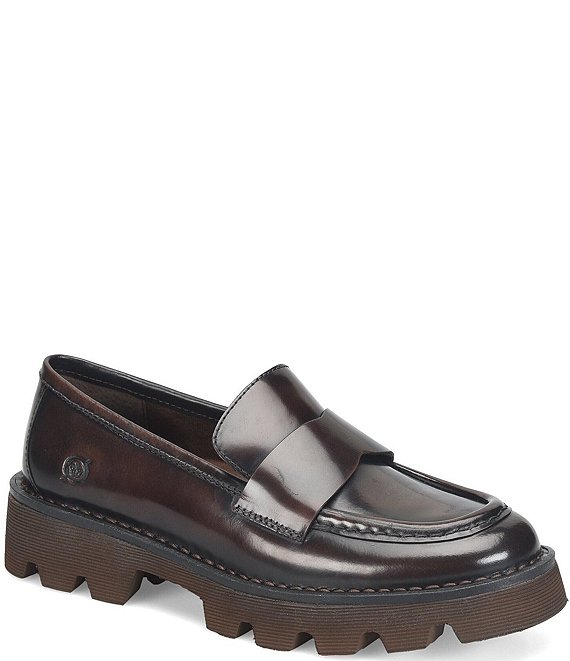 Born Sigge Leather Lugged Platform Loafers | Dillard