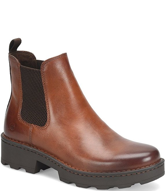 Leather cognac clearance booties