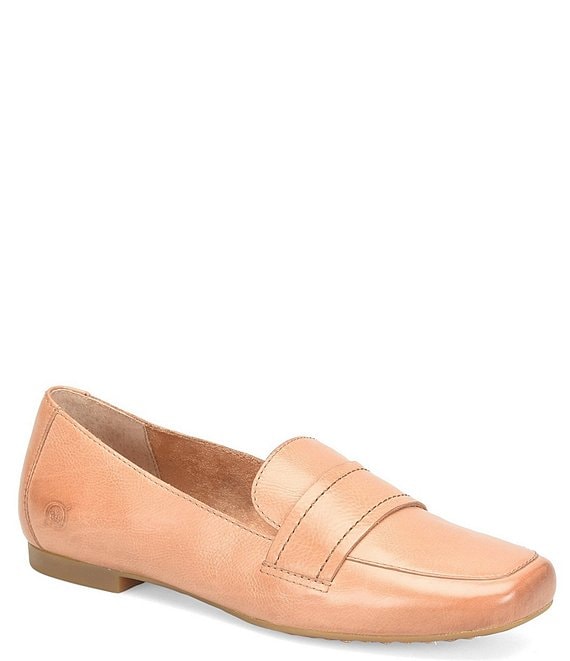 Color:Natural - Image 1 - Women's Branca Leather Slip-On Loafers