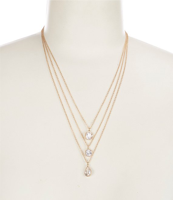 Fendi Gold Tone Multi Charm Layered Necklace Fendi