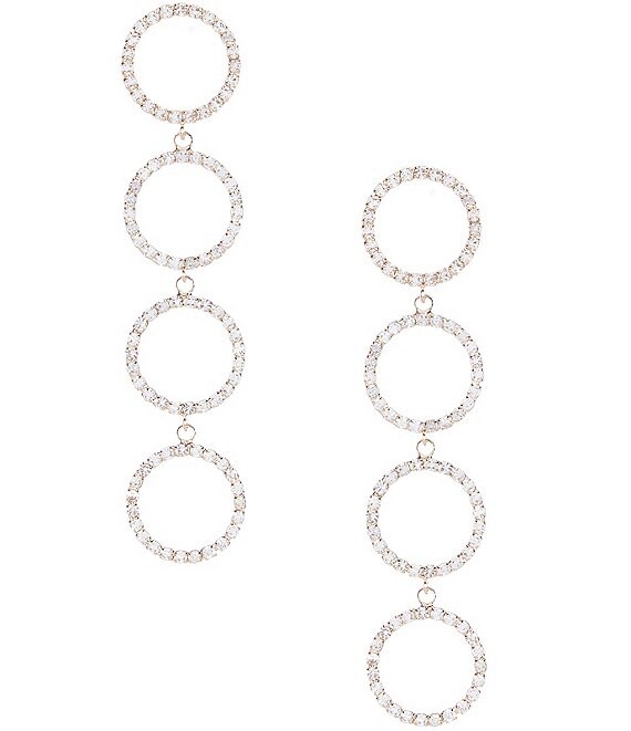 Color:Crystal - Image 1 - Borrowed & Blue by Southern Living Stone Circle Drop Earrings