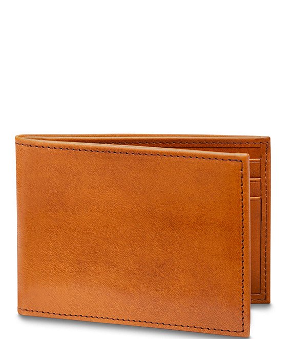 Color:Saddle - Image 1 - Small Bi-Fold Leather Wallet