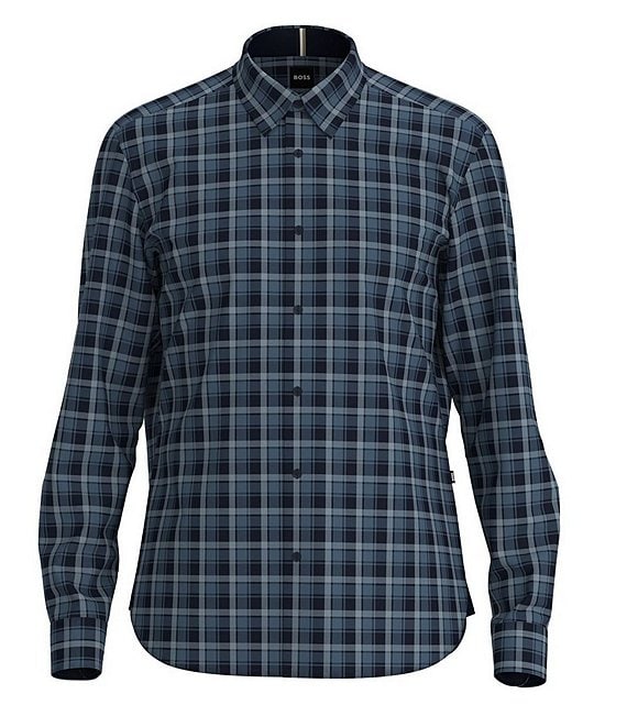 BOSS Big & Tall Plaid Brushed Flannel Long-Sleeve Woven Shirt | Dillard's