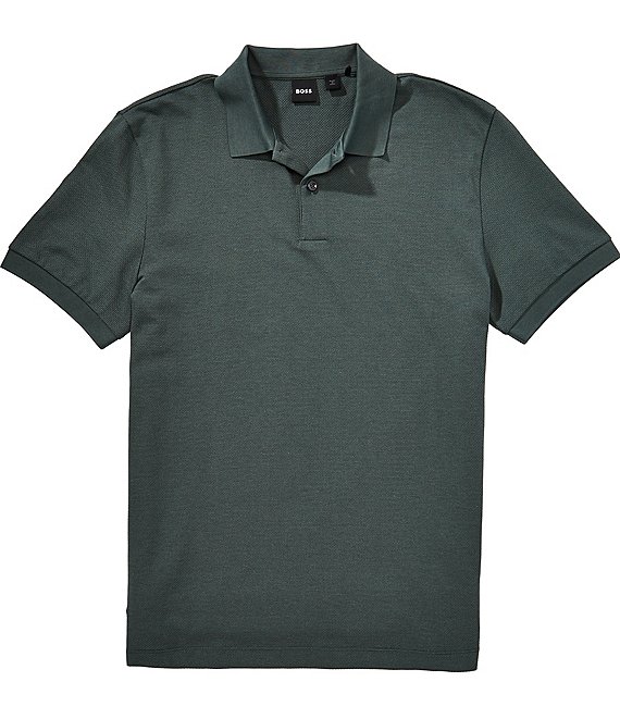 BOSS Bubble-Structure Short Sleeve Polo Shirt