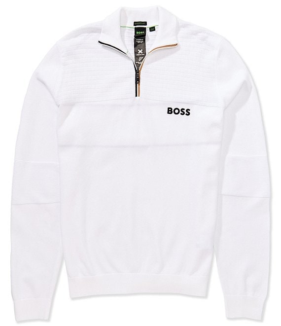 Hugo Boss BOSS Hydro Quarter-Zip Pullover, White - Image 1