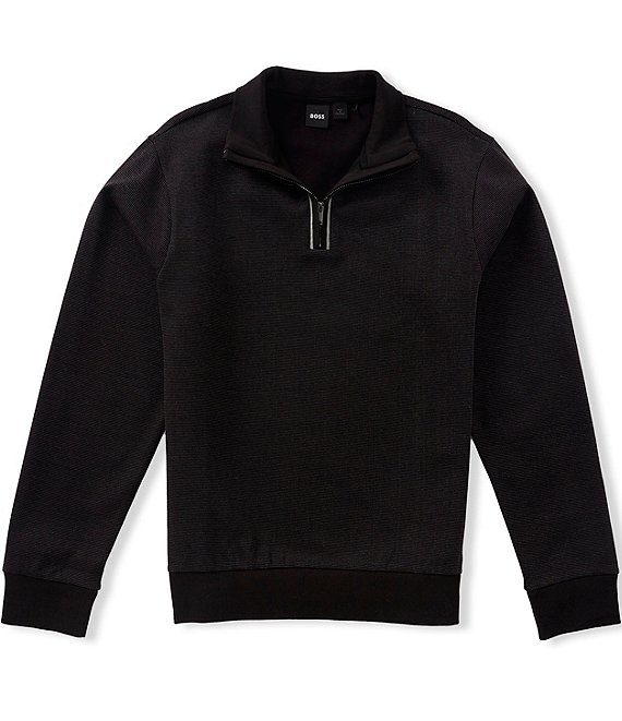 BOSS Sidney Cotton Quarter-Zip Pullover