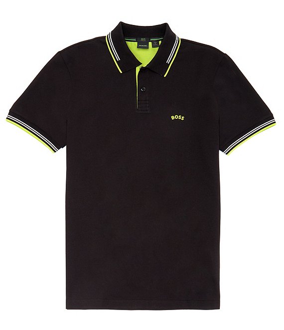 BOSS Slim-Fit Performance Stretch Curved Logo Short Sleeve Polo Shirt ...