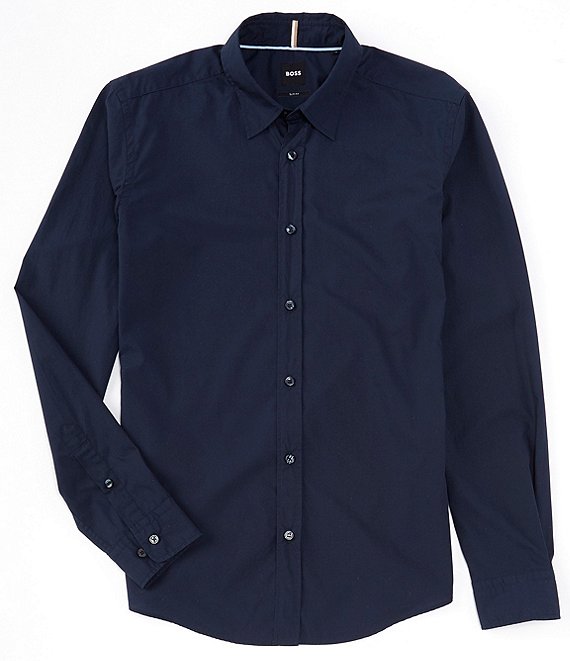 BOSS Slim-Fit Roan Kent Long Sleeve Woven Shirt | Dillard's