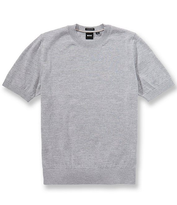 BOSS Umauro Solid Short Sleeve Wool Sweater