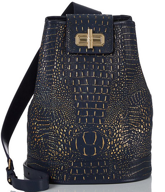 BRAHMIN Inverness Collection Maddie Gold Speckled Ink Sling