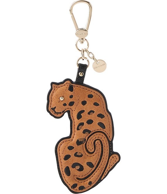 BRAHMIN Leopard Bag Charm Keychain