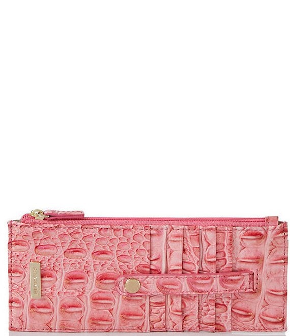 BRAHMIN Melbourne Collection Leather Crocodile-Embossed Pink Punch ...